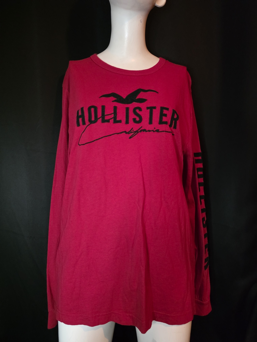 Mens Red Hollister California Large Long Sleeve Top